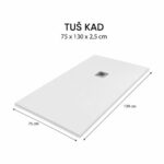 TUŠ KAD HIDRONATUR CLASSIC S SIFONOM 75X130 - slika 2